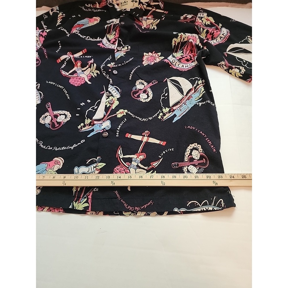 Vintage Koko Island Hawaiian Shirt Mens XL Jimmy Buffett Volcano AOP USA Made - Picture 7 of 15